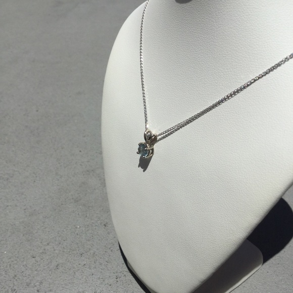 Natural Baby Blue Sapphire Set In 14K White Gold